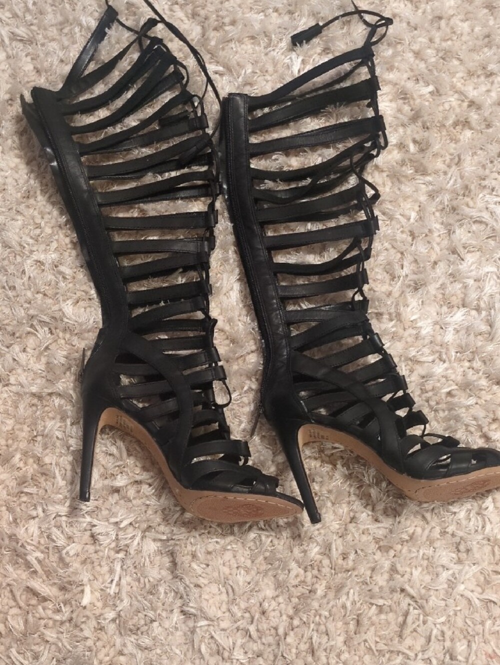 Black Strappy High-Heel Gladiator Sandals Vince Camuto. New ! Org$ 170 - Picture 4 of 4